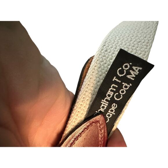 Chatham T Co Men's Brown Leather Anchor Print Cape Cod Buckle Belt - Picture 4 of 7